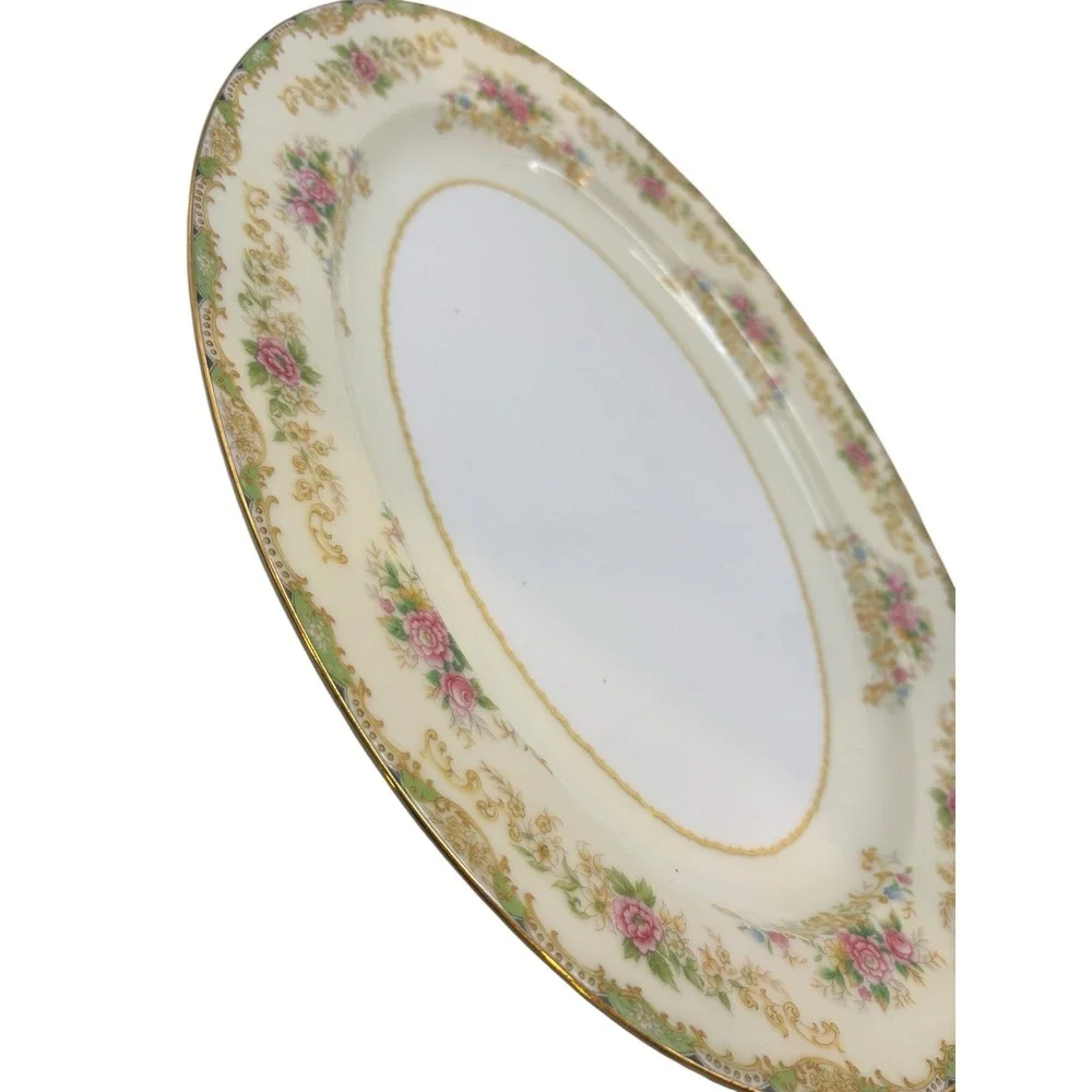 Vintage‎ Noritake Japan Pink Rose Gold Oval Serving Platter